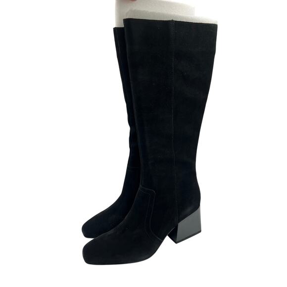 AQUA COLLEGE WOMENS TORI WATERPROOF TALL SUEDE CLASSIC BOOT BLACK 10M NEW - Picture 5 of 10